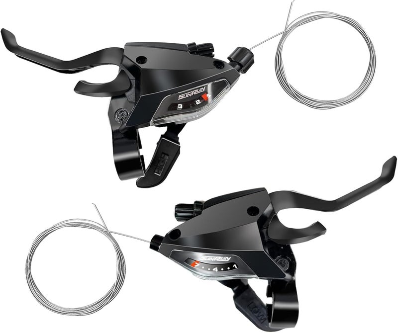 PATHGNAR 21 Speed Bike Shifter Lever, KD82 3x7 Gear Lever with Brake Lever and V Brake Cable for Mountain and Road Bicycles - Image 1